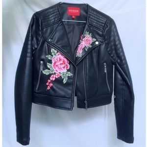 Women's Guess black faux leather jacket